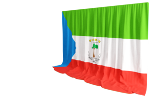 Equatorial Flag Curtain in 3D Rendering Embracing Equatorial Guinea's Diversity png