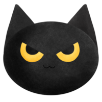 acquerello nero gatto Halloween isolato con sfondo. carino nero gatto illustrazione png