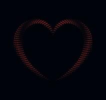 a red heart shape made by dots on a black background, cs sleek heart vectors heart vector defined heart graphics heart symbol minimalistic heart designs