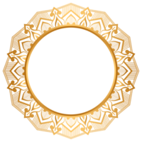 lujo dorado circulo marco transparente con Clásico mandala oro circular modelo clipart png