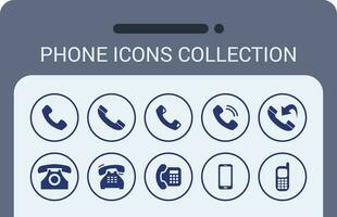 Collection of Phone Icons for Contact Information vector