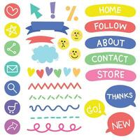 Set of blog items element. vector