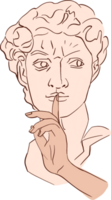 Head David with Hand Illustration png