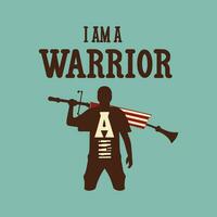 I am a Warrior Usa Vector Flat Hand Drawn Illustration