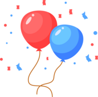 Red and blue party balloon png