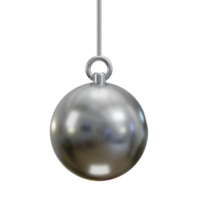 silver- jul boll 3d tolkning isolerat på transparent bakgrund png