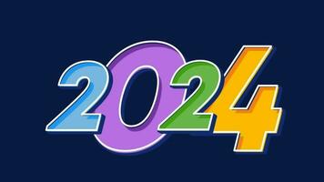 tipografia 2024 video. striscione, volantino, saluto carta e media inviare. 2d animazione. video