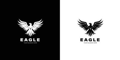 águila logo negro y blanco vector