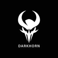 the logo for darkhorn, in the style of simplistic vector art, skull motifs