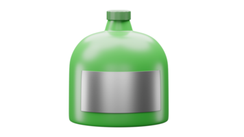 3D rendering of drinking water bottle in military style, flask liquid, fluid container png