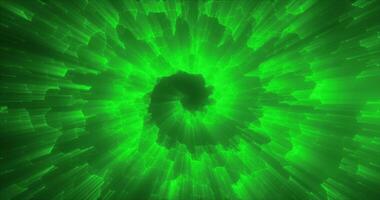 Abstract green energy magical bright glowing spiral swirl tunnel background photo