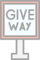 Give Way Vector Icon Design