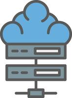 Cloud server Vector Icon Design