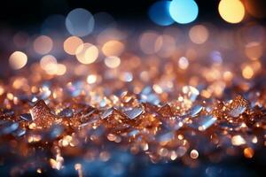 Bokeh magic abstract backdrop adorned with shimmering lights, an enchanting visual symphony AI Generated photo