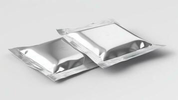 blank packaging foil stick sachet for food product design mock-up AI Generated photo