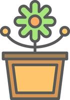 Flower Pot Vector Icon Design