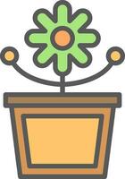 Flower Pot Vector Icon Design