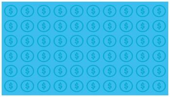 Illustration of a blue background with dollar signs in a circle. Abstract background with a money business theme vector