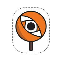 One Eye Candy Cute Halloween Sticker. vector