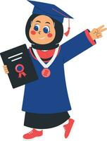 Diploma Student With Certificate Illustration vector