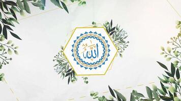 Allah Name Arabic Islamic calligraphy video