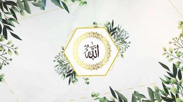 Allah Name Arabic Islamic calligraphy video