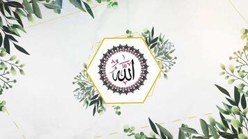 Allah Name Arabic Islamic calligraphy video