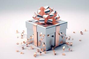 Christmas Gift box . 3d rendering photo