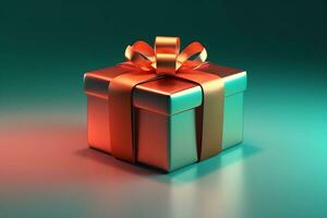 Christmas Gift box . 3d rendering photo