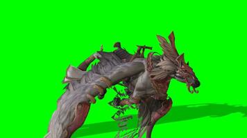 pegasus krom nyckel, sida se av pegasus grön skärm animering video