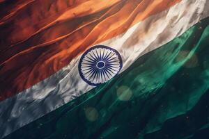 Indian Flag Abstract Background Wallpaper for Independence Day on 15 August AI Generative photo