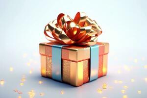 Christmas Gift box . 3d rendering photo