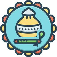 color icon for janmashtmi vector