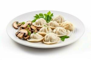 Plate dumplings. Generate Ai photo