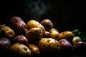 Ripe potatoes contrast. Generate Ai photo