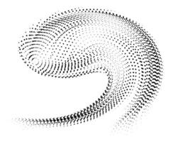 un negro y blanco trama de semitonos ilustración de un espiral, trama de semitonos ola diseño circular formas negro y blanco modelo espiral swirly trama de semitonos vector ilustración