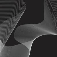 Abstract background Black and white Wave line. flowing shape and curve. vector