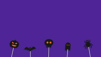 simple purple halloween flat illustration background with simple and minimalist design vector