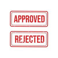 Approved and Rejected Stamp vector