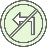 No Turn Left Vector Icon Design