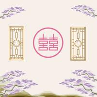 Design Vector Chinese Wedding Backdrop