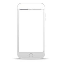 Realistic white smartphone isolated on white background. Mobile phone mockup with blank screen isolated on white background vector