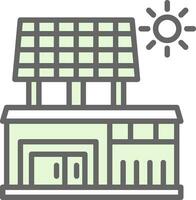 Solar house Vector Icon Design