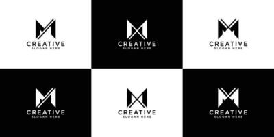 set of letter m logo vector design