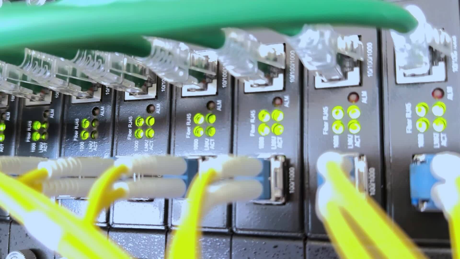 Network communication equipment in the datacenter in the server rack