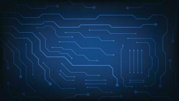 Hi tech digital circuit board. AI pad and electrical lines connected on blue lighting background. futuristic technology design element concept vector