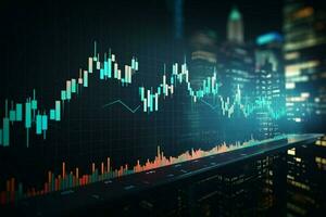 Visual representation of business and stock market performance over time AI Generated photo