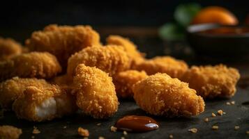 Crispy chicken nuggets AI Generated photo