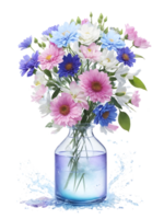 fleur bouquet pot png