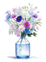 Flower bouquet jar png